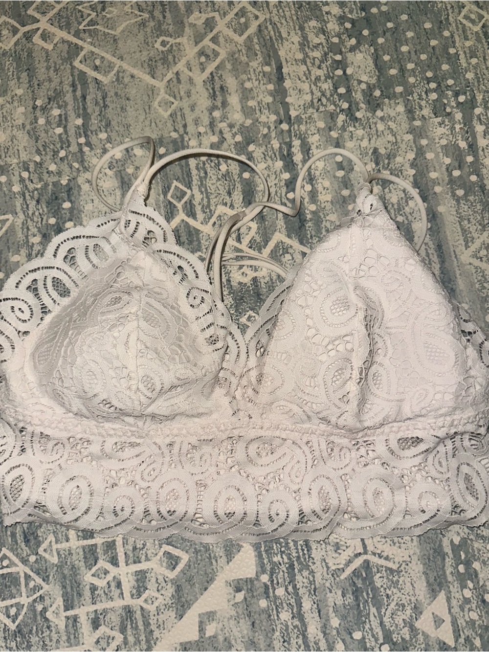PINK Victoria's Secret White Lace Longline Bralette - Picture 4 of 7